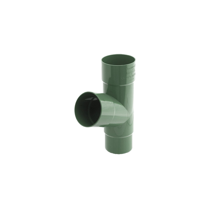 Тройник трубы, пвх, d-90 мм, зеленый, BRYZA