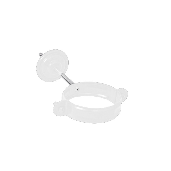 Хомут трубы с комплектом крепления, сталь, d-100 мм, белый, Aquasystem