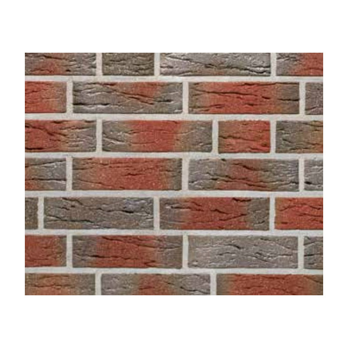 Облицовочный кирпич JEVER Фризланд пестрый (friesisch-bunt) рифленая, с песком, 240x115x71 мм, Röben