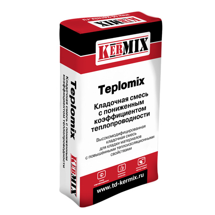 Теплый кладочный раствор для керамических блоков Teplomix 0710, Kermix