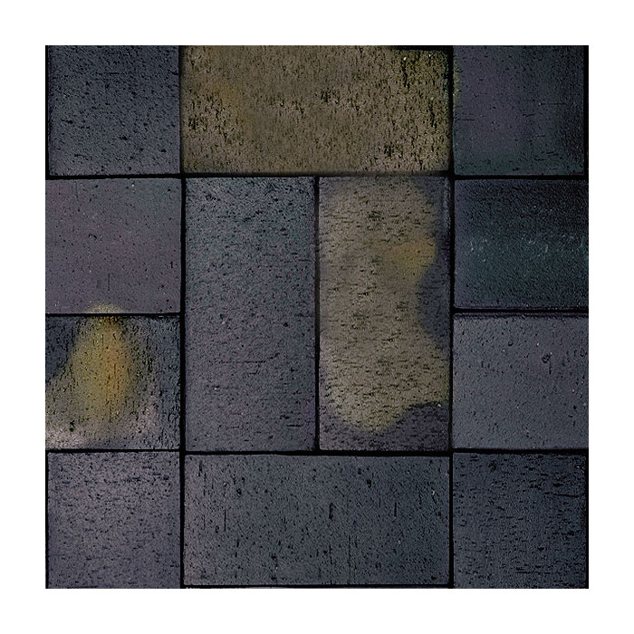 Тротуарная клинкерная брусчатка SCHWABING Черный обоженный, с гранью (schwarz- buntgeflammt, gefast), 200x100x40 мм, Röben